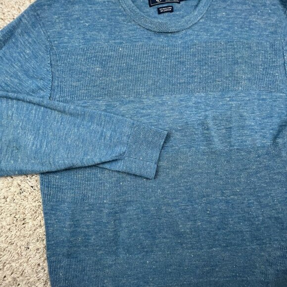 Vtg GRAYERS Clothiers Sweater Mens Medium Blue Linen Wool Blend Pullover L/S - Picture 5 of 10
